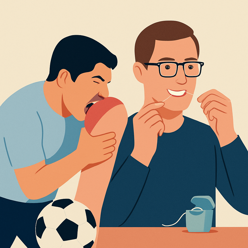 Luis Suárez's Legendary Bite vs. My Legendary Commitment to Flossing