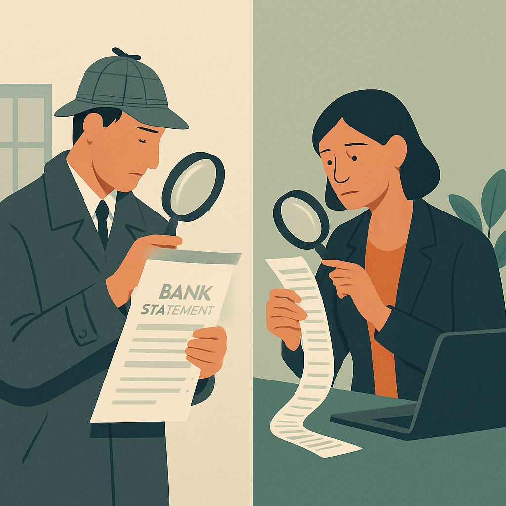 The Bank Statement Mystery vs. Your Receipts Investigation